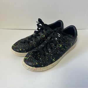 Skechers The Painter Lace Up Sneaker Black Splatter‎ Women's 11